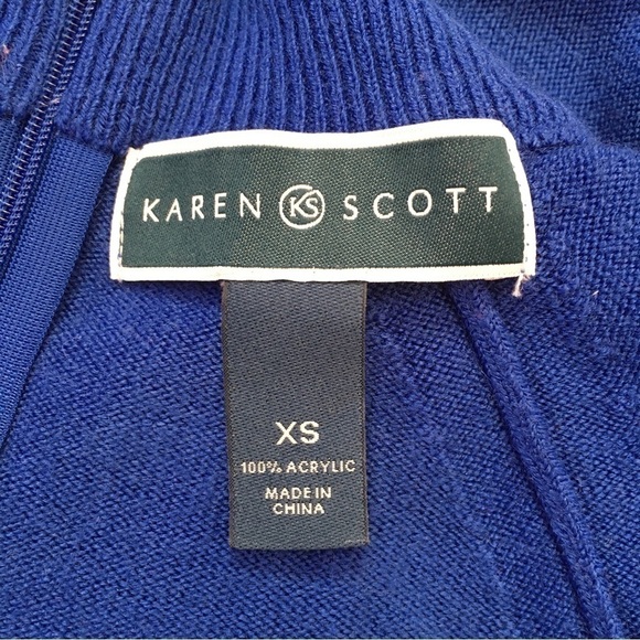 Karen Scott luxsoft Mock Neck Blue Sweater - Picture 8 of 16